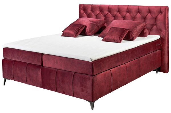 POSTELJA BOXSPRING 180 cm x 200 cm , tekstil, leseni material lila