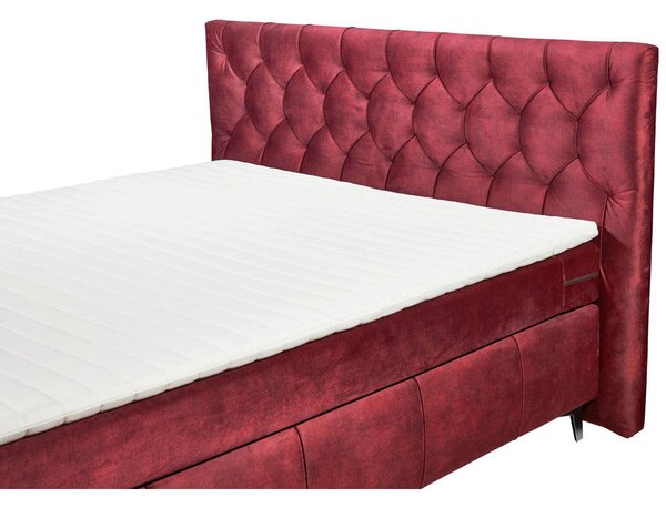 POSTELJA BOXSPRING 180 cm x 200 cm , tekstil, leseni material lila