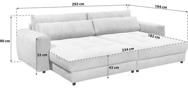 VELIKA ZOFA, svetlo roza tekstil, leseni material