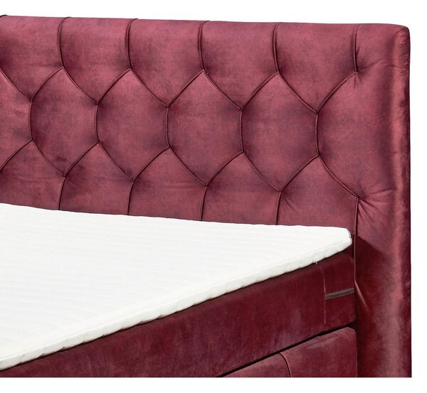POSTELJA BOXSPRING 180 cm x 200 cm , tekstil, leseni material lila