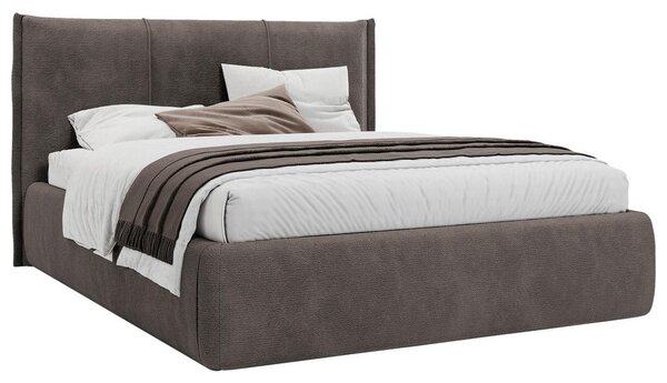 OBLAZINJENA POSTELJA 140 cm x 200 cm , les, tekstil, leseni material rjava