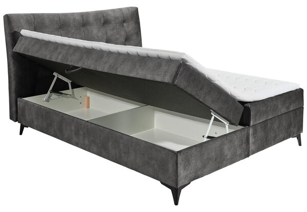 POSTELJA Z VZMETNICO 180 cm x 200 cm , leseni material, tekstil antracit
