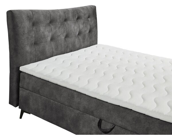 POSTELJA Z VZMETNICO 180 cm x 200 cm , leseni material, tekstil antracit