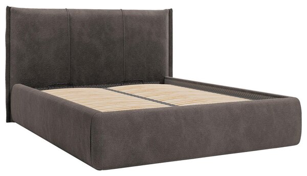 OBLAZINJENA POSTELJA 140 cm x 200 cm , les, tekstil, leseni material rjava