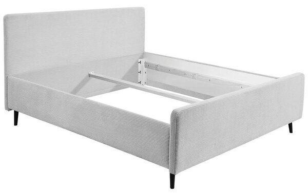 OBLAZINJENA POSTELJA 160 cm x 200 cm , tekstil, leseni material krem barve