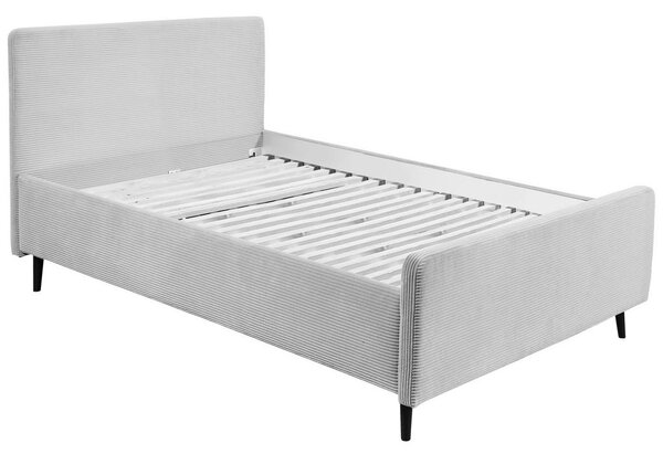 OBLAZINJENA POSTELJA 140 cm x 200 cm , tekstil, leseni material krem barve