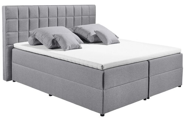 POSTELJA Z VZMETNICO 180 cm x 200 cm , tekstil, leseni material siva