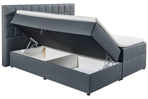 POSTELJA Z VZMETNICO 180 cm x 200 cm , tekstil, leseni material antracit
