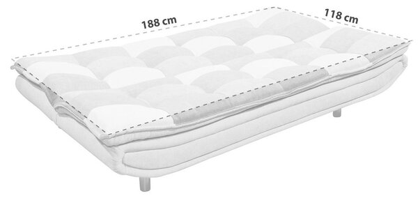 ZOFA S POSTELJNO FUNKCIJO, modra, umazano rjava, temno siva tekstil, leseni material