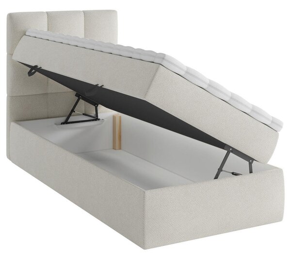 POSTELJA Z VZMETNICO 90 cm x 200 cm , les, tekstil, leseni material bež