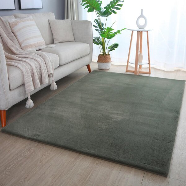 PREPROGA Z VISOKIM FLOROM Pouffy 140/200 cm tkano zelena