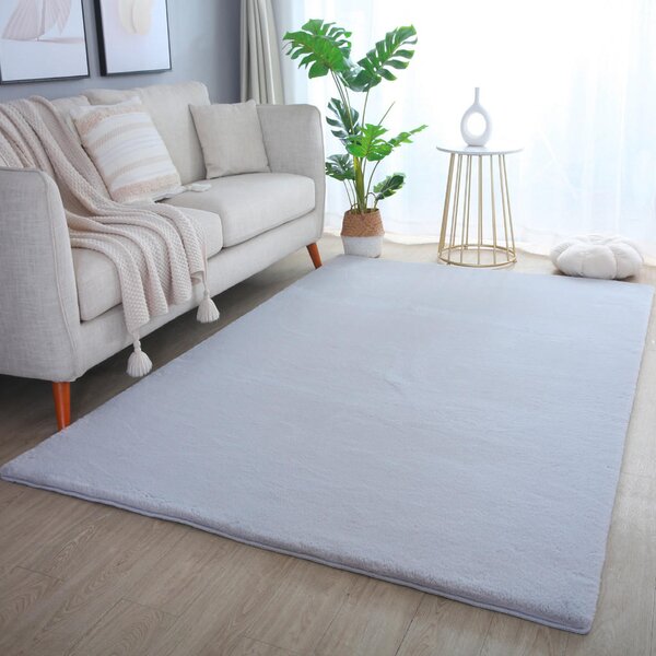 PREPROGA Z VISOKIM FLOROM Pouffy 140/200 cm tkano srebrne barve