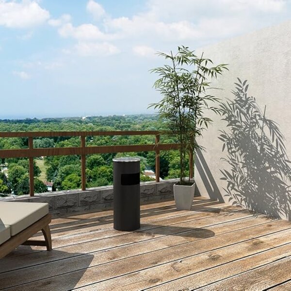 Stoječi pepelnik z košem za odpadke SMOKE, 60,5x24,5 cm, črna SongmicsHome