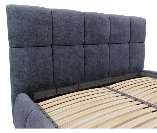 OBLAZINJENA POSTELJA 180 cm x 200 cm , les, tekstil, leseni material modrosiva