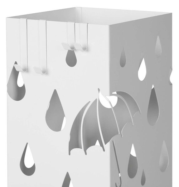 Kovový stojan na dáždniky UMBRELLA, 15,5x15,5x49cm, biela SongmicsHome