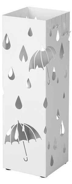 Kovový stojan na dáždniky UMBRELLA, 15,5x15,5x49cm, biela SongmicsHome