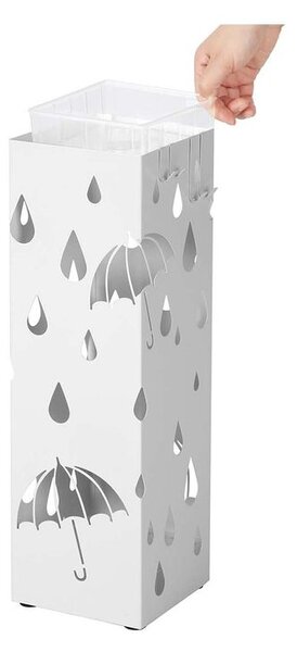 Kovový stojan na dáždniky UMBRELLA, 15,5x15,5x49cm, biela SongmicsHome