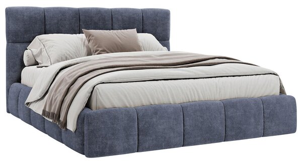 OBLAZINJENA POSTELJA 180 cm x 200 cm , les, tekstil, leseni material modrosiva