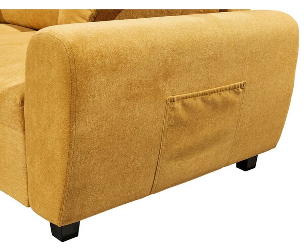 ECKSOFA inkl. Hocker, mikrovelur rumena