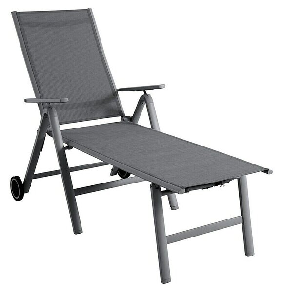 Sunfun Maja Vrtni ležalnik (Do x Š x V: 189 x 77 x 45 cm, Antracitne barve, Kovina, Možnost premikanja)