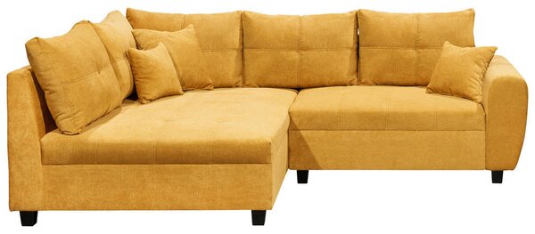 ECKSOFA inkl. Hocker, mikrovelur rumena