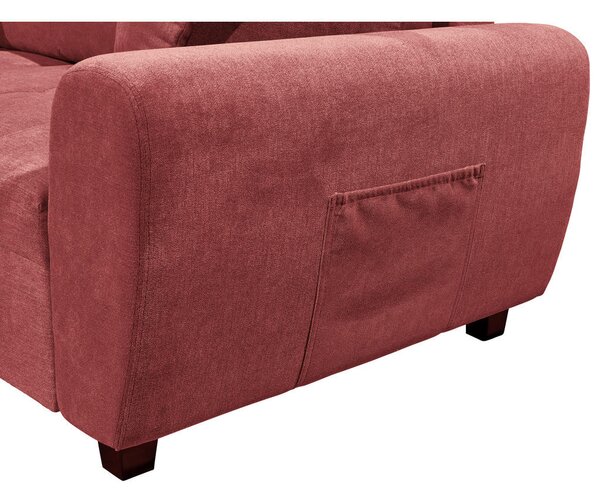 ECKSOFA inkl. Hocker, mikrovelur barve gozdnih sadežev