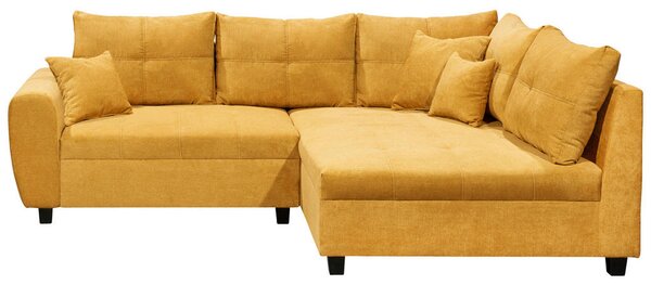 ECKSOFA inkl. Hocker, mikrovelur rumena