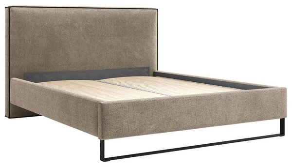 OBLAZINJENA POSTELJA 140 cm x 200 cm , les, tekstil, leseni material rjava
