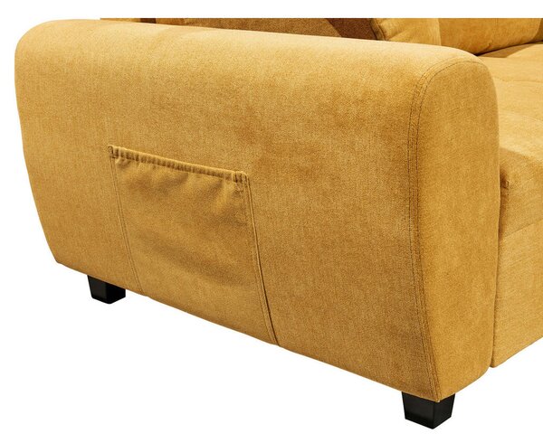 ECKSOFA inkl. Hocker, mikrovelur rumena