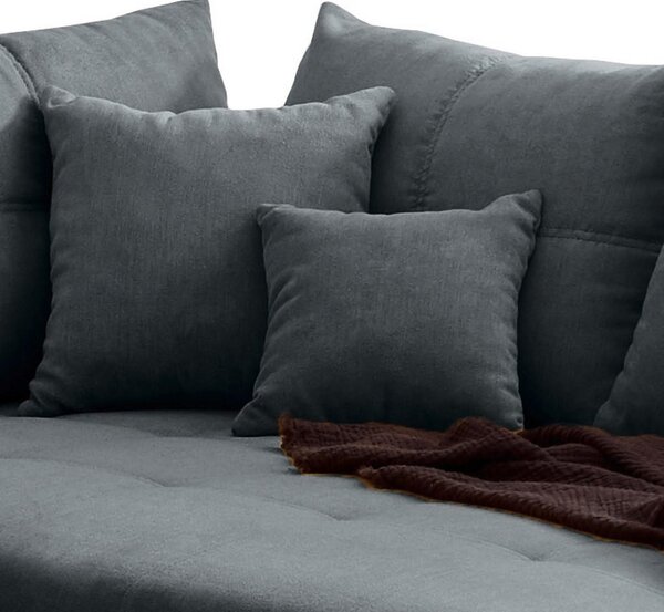 ECKSOFA inkl. Hocker, mikrovelur antracit