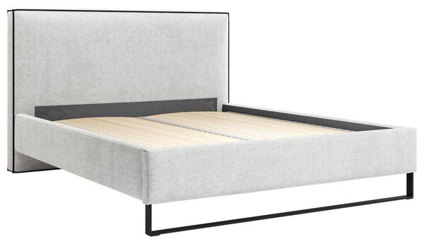 OBLAZINJENA POSTELJA 140 cm x 200 cm , les, tekstil, leseni material naravne barve