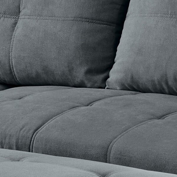 ECKSOFA inkl. Hocker, mikrovelur antracit