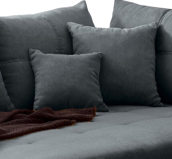ECKSOFA inkl. Hocker, mikrovelur antracit