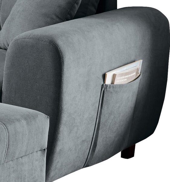 ECKSOFA inkl. Hocker, mikrovelur antracit