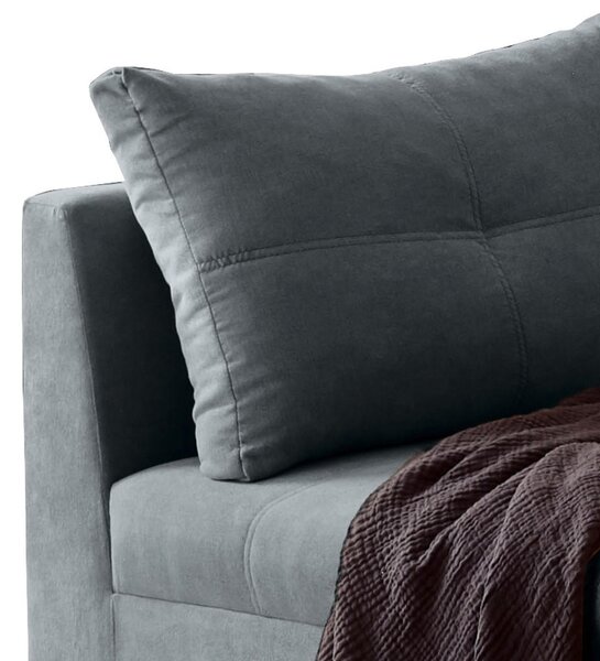 ECKSOFA inkl. Hocker, mikrovelur antracit