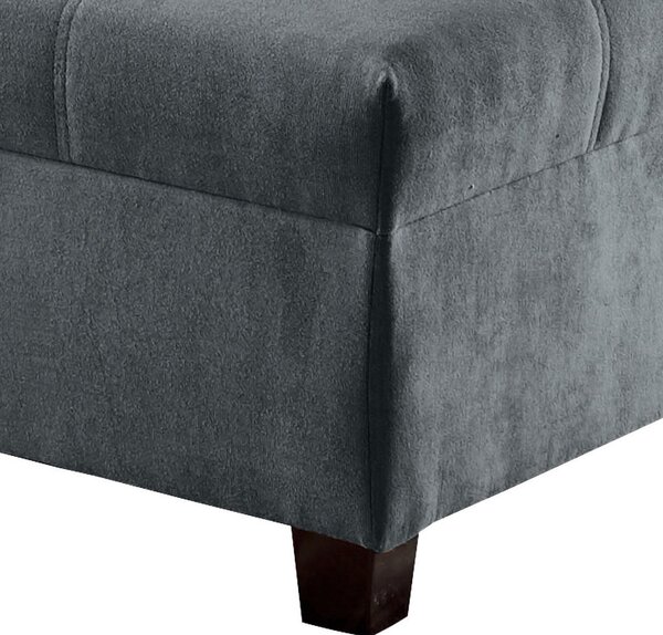 ECKSOFA inkl. Hocker, mikrovelur antracit
