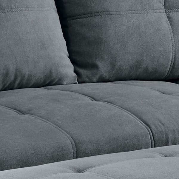 ECKSOFA inkl. Hocker, mikrovelur antracit