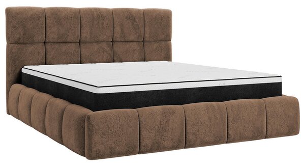 OBLAZINJENA POSTELJA 140 cm x 200 cm , les, tekstil, leseni material rjava
