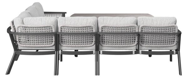 JEDILNA LOUNGE GARNITURA tkanina aluminij