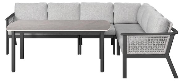 JEDILNA LOUNGE GARNITURA tkanina aluminij