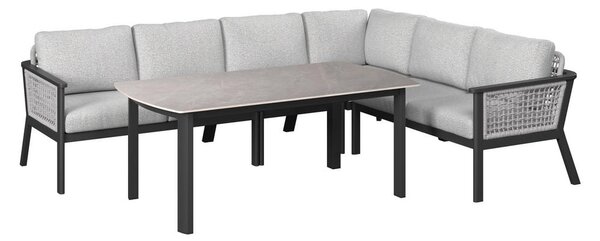 JEDILNA LOUNGE GARNITURA tkanina aluminij