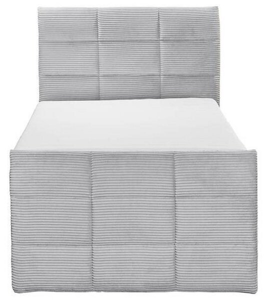 POSTELJA BOXSPRING 100 cm x 200 cm , tekstil, leseni material svetlo siva
