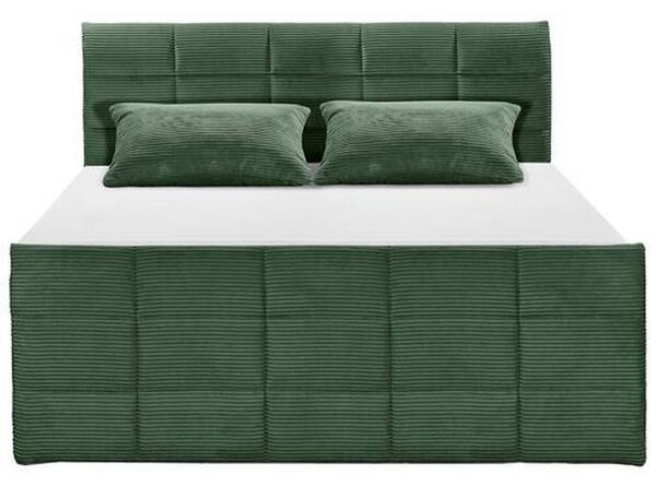 POSTELJA BOXSPRING 180 cm x 200 cm , tekstil, leseni material olivno zelena