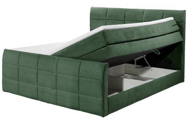 POSTELJA BOXSPRING 180 cm x 200 cm , tekstil, leseni material olivno zelena
