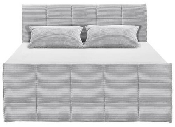 POSTELJA BOXSPRING 183 cm x 200 cm , tekstil, leseni material svetlo siva