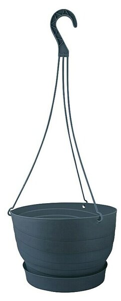 Viseči cvetlični lonec Twister (Plastika, Antracit, Premer: 24 cm)