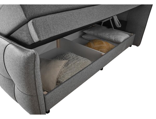 POSTELJA BOXSPRING 160 cm x 200 cm , tekstil, leseni material temno siva