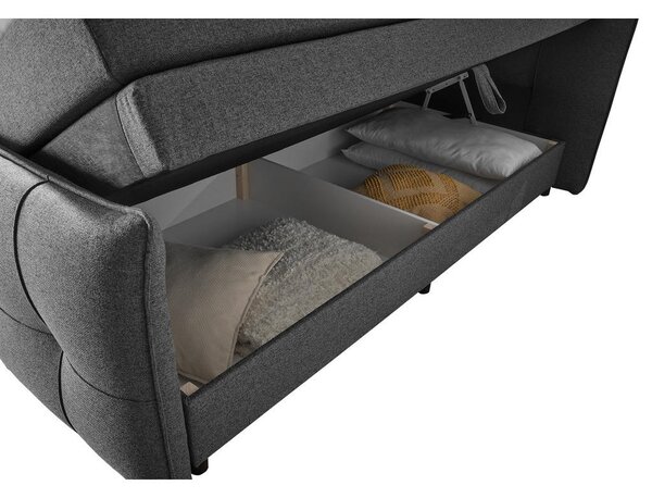 POSTELJA BOXSPRING 180 cm x 200 cm , tekstil, leseni material antracit