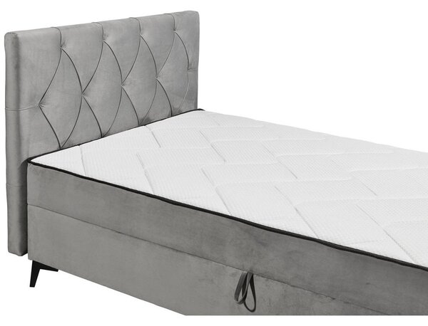 POSTELJA Z VZMETNICO 120 cm x 200 cm , tekstil, leseni material siva