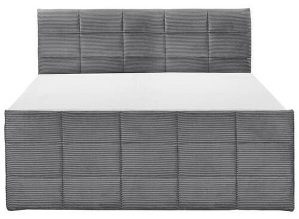 POSTELJA BOXSPRING 180 cm x 200 cm , tekstil, leseni material temno siva